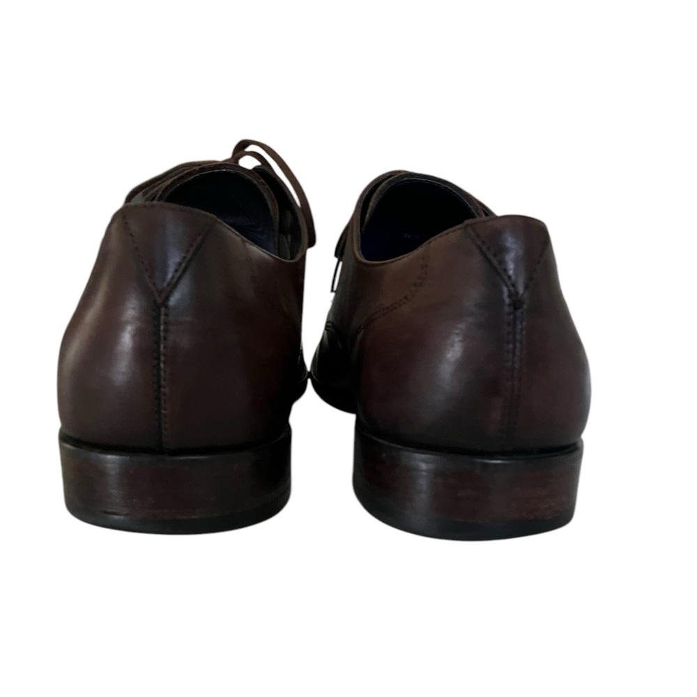John Varvatos Luxe Oxford Brown Leather Plain Toe Dress Shoes Men’s Size 11 - Picture 8 of 16